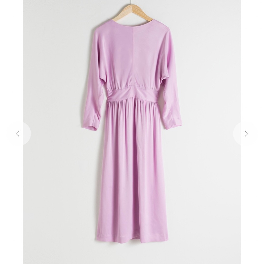 & Other Stories Long Sleeve Satin Midi Dress - US 4